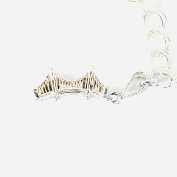 Estate Sterling Silver 925 Double Round Link Charm Bracelet - 8 Unique Charms - Picture 9 of 16